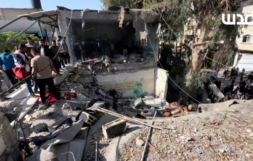 Thumbnail preview image for the video titled: Destruction of Asmaa school building by IDF airstrike