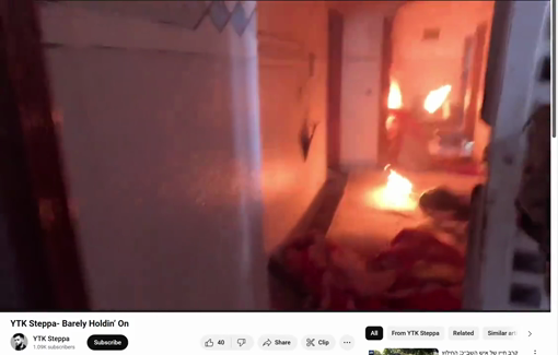 Thumbnail preview image for the video titled: Israeli amateur singer YTK Steppa posted a video clip of his song filmed inside a displaced Palestinian home that he set on fire after recording