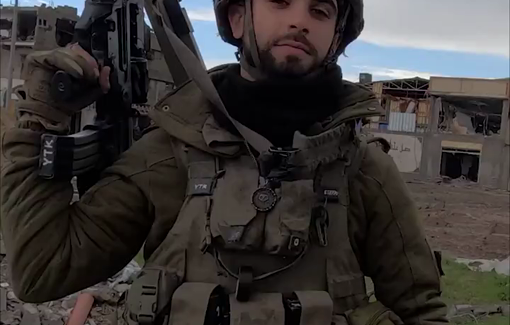 Thumbnail preview image for the video titled: During his service in the Golani Brigade in Gaza, Israeli amateur singer YTK Steppa posted video clip of his distrubing song