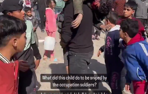 Thumbnail preview image for the video titled: Israeli army snipers kill a child in Gaza