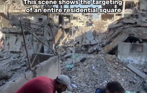 Thumbnail preview image for the video titled: Total destruction of residential block where the Abu Nasr family lived