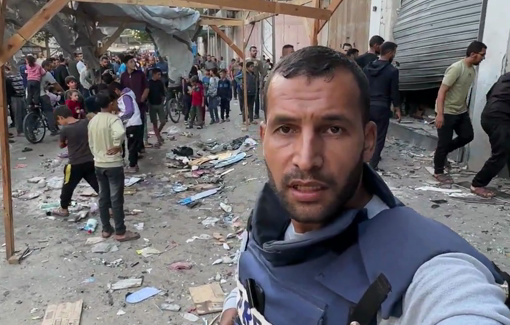 Thumbnail preview image for the video titled: Israeli drone strike targeted crowd at a store in Al-Sahaba market