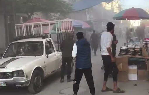 Thumbnail preview image for the video titled: Locals rush to rescue victims after Israeli drone struck Al-Sahaba market