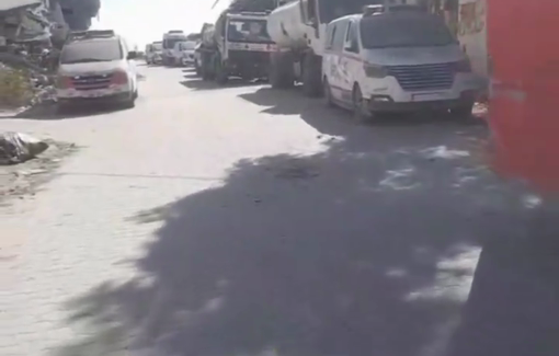 Thumbnail preview image for the video titled: Civil Defense vehicles stranded in North Gaza as Israel forced the crews to cease operations