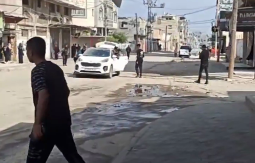 Thumbnail preview image for the video titled: Car rushes several casualties struck by Israeli drone near Firas Market