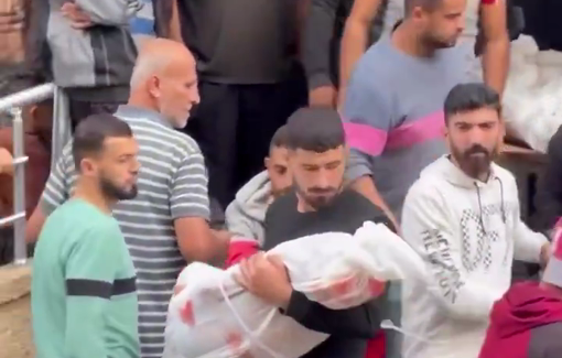 Thumbnail preview image for the video titled: Dozens mourn their relatives amid Israeli onslaught on central Gaza