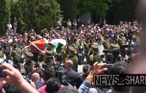 Thumbnail preview image for the video titled: Last farewell and official Palestinian tribute to journalist Shireen Abu Akleh in Ramallah