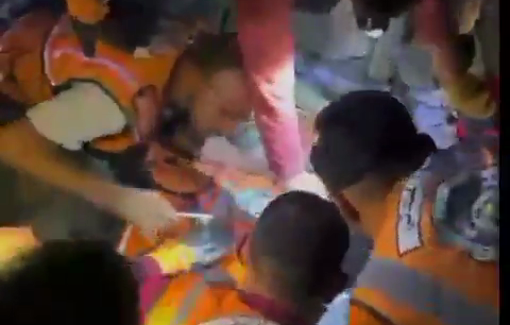 Thumbnail preview image for the video titled: Civil Defense pull out little Maryam alive from the rubble