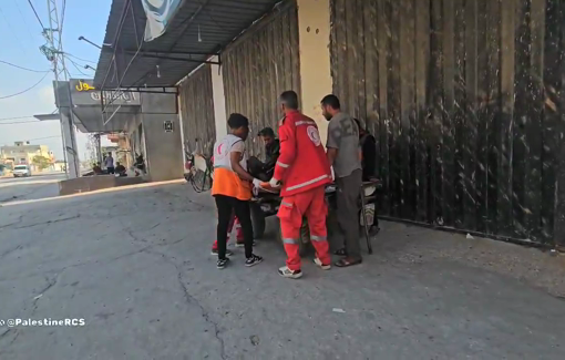 Thumbnail preview image for the video titled: Palestine Red Crescent crews rescued an injured person near Al-Khirba junction in Rafah