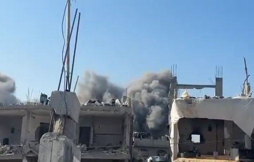 Thumbnail preview image for the video titled: IDF airstrikes target multiple areas in Al-Siddiqin neighborhood, Beit Lahia