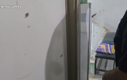 Thumbnail preview image for the video titled: IDF artillery shells Kamal Adwan Hospital: footage from inside