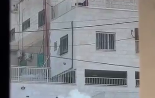 Thumbnail preview image for the video titled: IDF soldiers shoot rocket and open fire on a house in Qabatiya