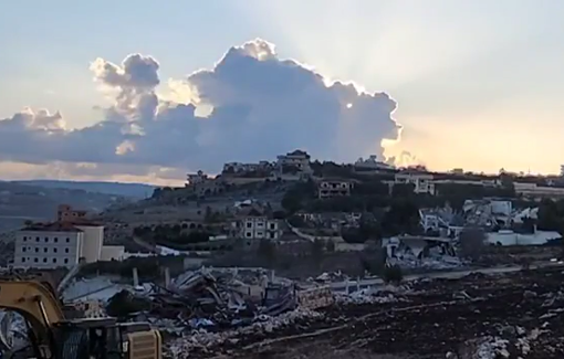 Thumbnail preview image for the video titled: Israeli soldiers blow up the village of Meiss El Jabal in South-Lebanon