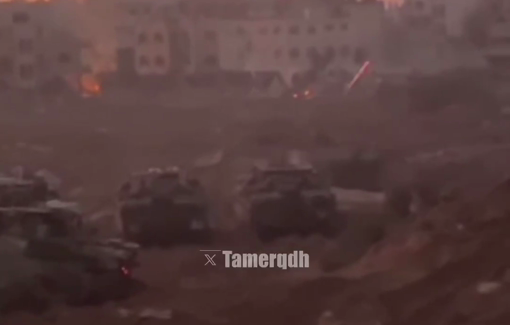 Thumbnail preview image for the video titled: IDF vehicles directly fire at homes in North Gaza