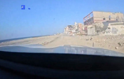 Thumbnail preview image for the video titled: View of Israeli urbicide along Gaza's coastal Al-Rashid Street