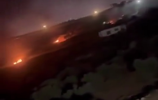 Thumbnail preview image for the video titled: Israeli settlers set fire to dozens of vehicles, burned an olive grove  and tried to set fire to a house in Yatma