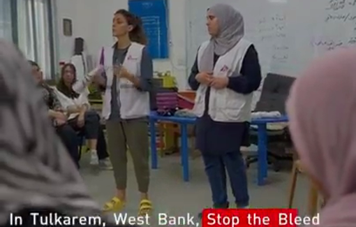 Thumbnail preview image for the video titled: To face the danger of Israeli raids, MSF trains women in Tulkarem in "Stop the Bleed" techniques.