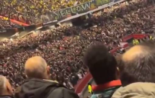 Thumbnail preview image for the video titled: Maccabi Tel Aviv supporters  whistled during the tribute to the victims of the floods in Spain