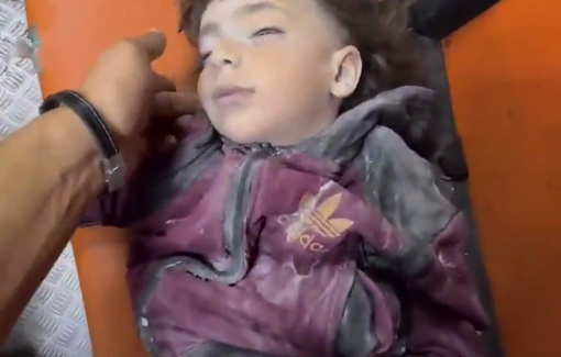 Thumbnail preview image for the video titled: Child killed while asleep by Israel bombing of a school