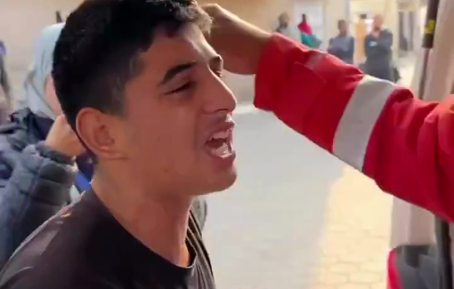 Thumbnail preview image for the video titled: Young boy's father was killed by Israeli strike while getting water