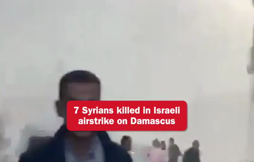 Thumbnail preview image for the video titled: 7 killed in Israeli airstrike on residential building in Damascus