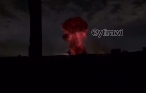 Thumbnail preview image for the video titled: Large midnight detonation in Jabalia