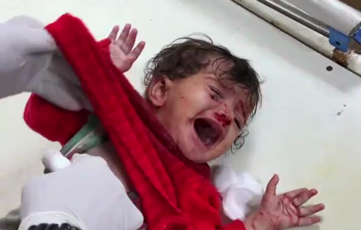 Thumbnail preview image for the video titled: Infant injured in Israeli night strike on tents