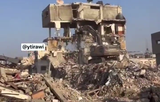 Thumbnail preview image for the video titled: Israeli private company takes part in the urbicide of Rafah