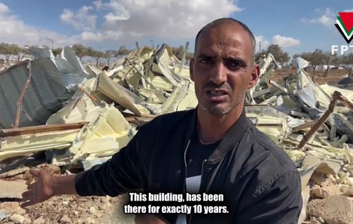 Thumbnail preview image for the video titled: Israeli bulldozers wreck Al-Araara Bedouin community