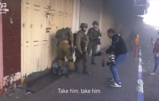 Thumbnail preview image for the video titled: Israeli forces violently arresting Palestinian children