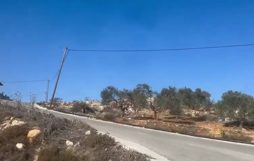 Thumbnail preview image for the video titled: Israeli settler storm Al-dhubat neighborhood in Beit Furik and attack Palestinian homes