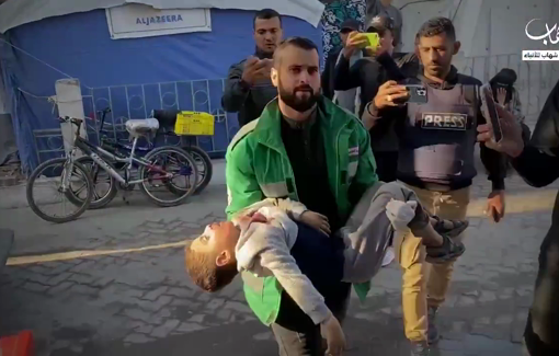 Thumbnail preview image for the video titled: Simultaneous Israeli strikes killed 6 people in Sheikh Radwan