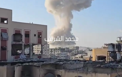 Thumbnail preview image for the video titled: Airstrike in North Gaza