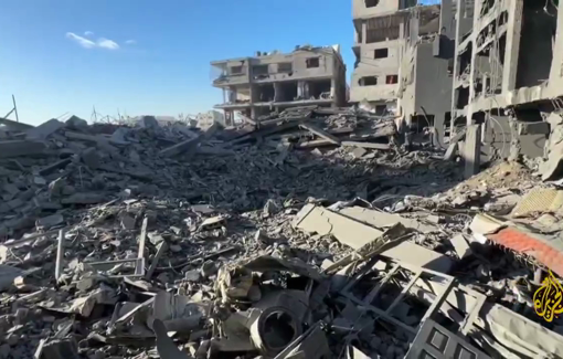 Thumbnail preview image for the video titled: Extensive destruction left by Israeli night bombing of Beit Lahia houses