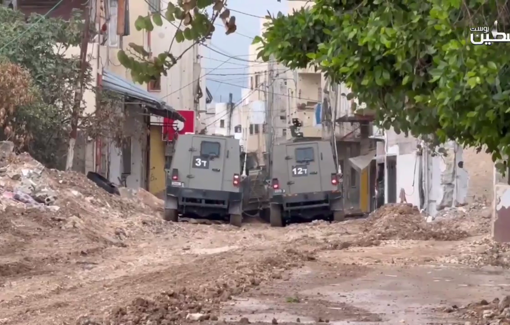 Thumbnail preview image for the video titled: Israeli bulldozers continue demolishing infrastructure and properties in Jenin camp