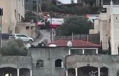 Thumbnail preview image for the video titled: Attack on ambulance in Jenin during an Israeli Raid