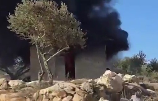 Thumbnail preview image for the video titled: Israeli settlers set homes ablaze and caused widespread destruction in Beit Furik