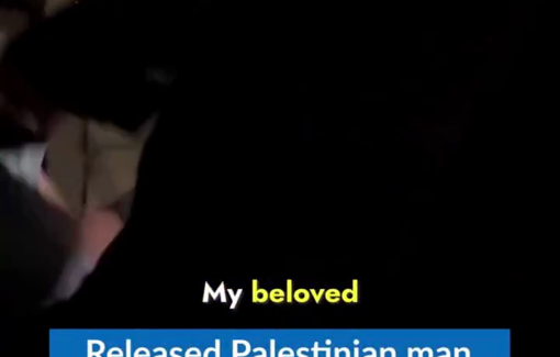 Thumbnail preview image for the video titled: Freed Palestinian prisoner unable to hug his mother due to illness and mistreatment