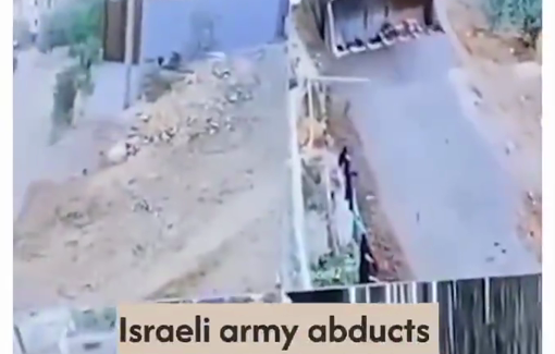 Thumbnail preview image for the video titled: An Israeli army bulldozer desecrates the body of a Palestinian who was killed by Israeli forces in Tammun