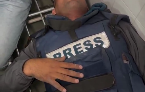 Thumbnail preview image for the video titled: Journalist Hossam Shabat injured in Israeli double tap strike