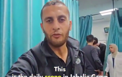 Thumbnail preview image for the video titled: Hospital flooded with casualties following Israeli school massacre