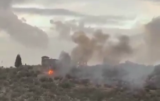 Thumbnail preview image for the video titled: Israeli aircraft targeted a vehicle in Wadi Hassan, during a large-scale raid on Jenin