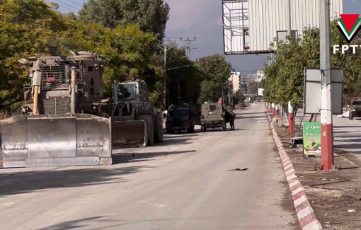 Thumbnail preview image for the video titled: Israeli forces closed Nazareth Street in the city of Jenin and turned it into a military barracks