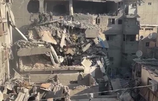 Thumbnail preview image for the video titled: Total destruction of Al-Daya family home by Israeli bombing