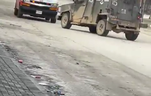 Thumbnail preview image for the video titled: The Israeli occupation army blocks an ambulance during their raid in Jenin