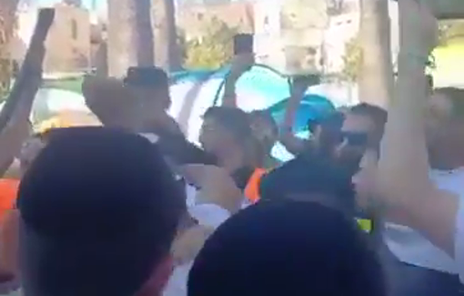 Thumbnail preview image for the video titled: Itamar Ben Gvir and Jewish supremacists colons dancing in the Old City of Hebron