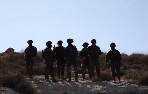 Thumbnail preview image for the video titled: In Beit Amra, Israeli soliders and settlers prevent olive harvest