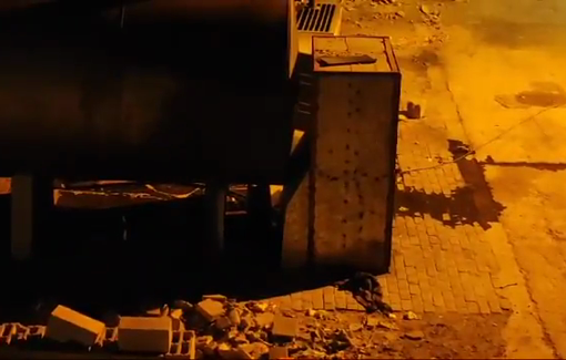 Thumbnail preview image for the video titled: Israeli drones strike hospital's fuel tank. Diesel leaks.