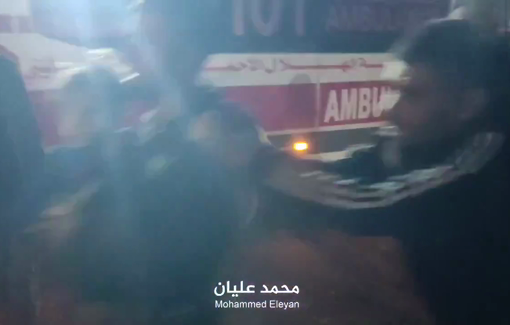 Thumbnail preview image for the video titled: Casualties rushed to hospital after Israeli strike on people in front of their house