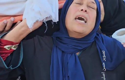 Thumbnail preview image for the video titled: Mother mourns her son killed by Israeli bombing of the Abu Asi family home